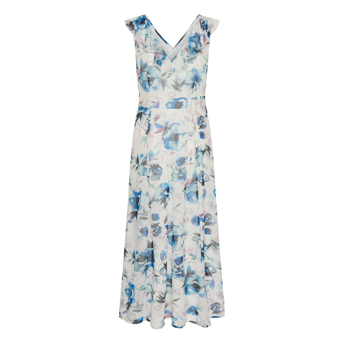 Robe bleu blue roses w. gardenia aop, KAFFE