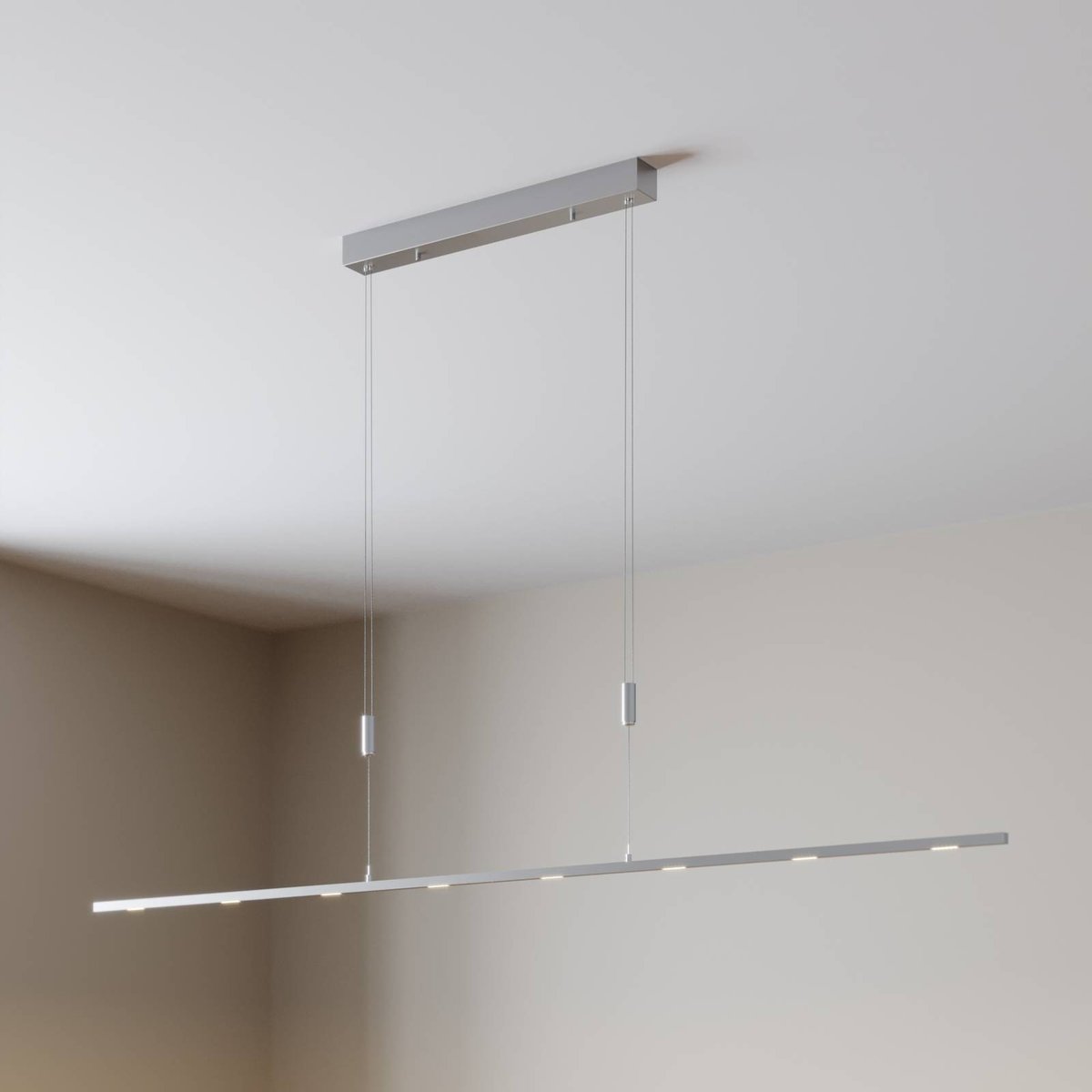 Suspension en métal moderneLED, Arnik nickel mat, LUCANDE