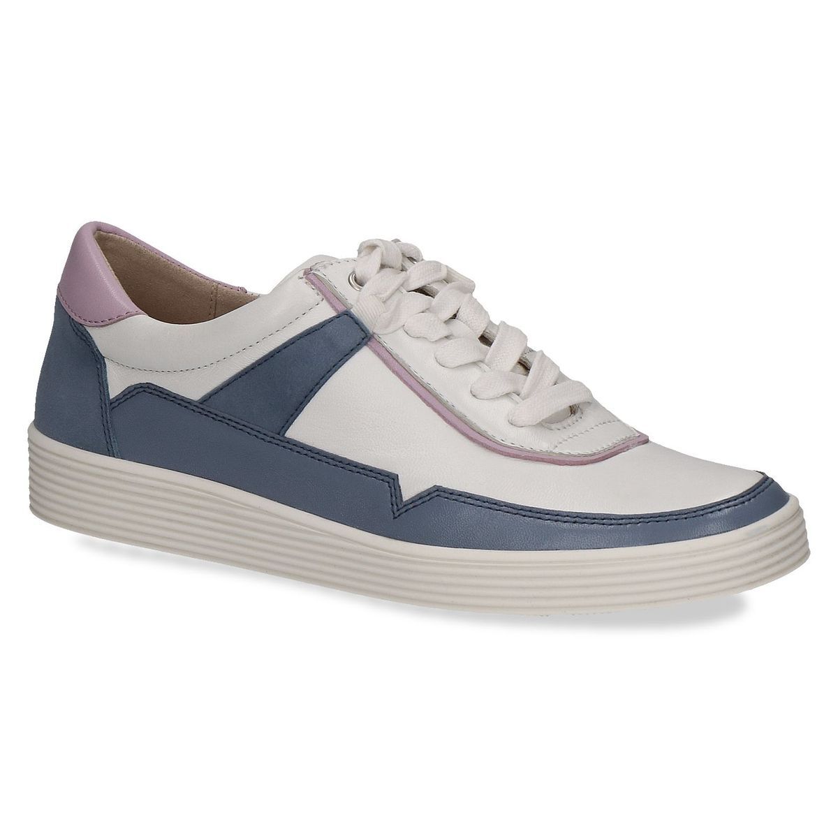 Basket en cuir bleu marine tissé, CAPRICE
