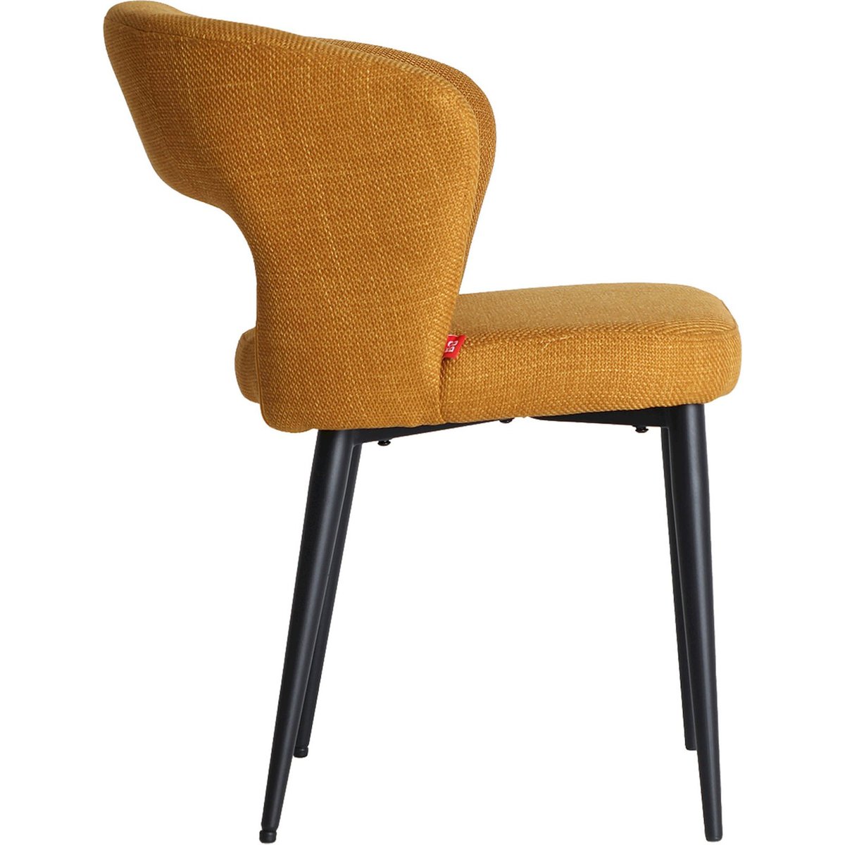 Lot de 2 chaises contemporaines design moutarde profond et noir mat, RECOLLECTION