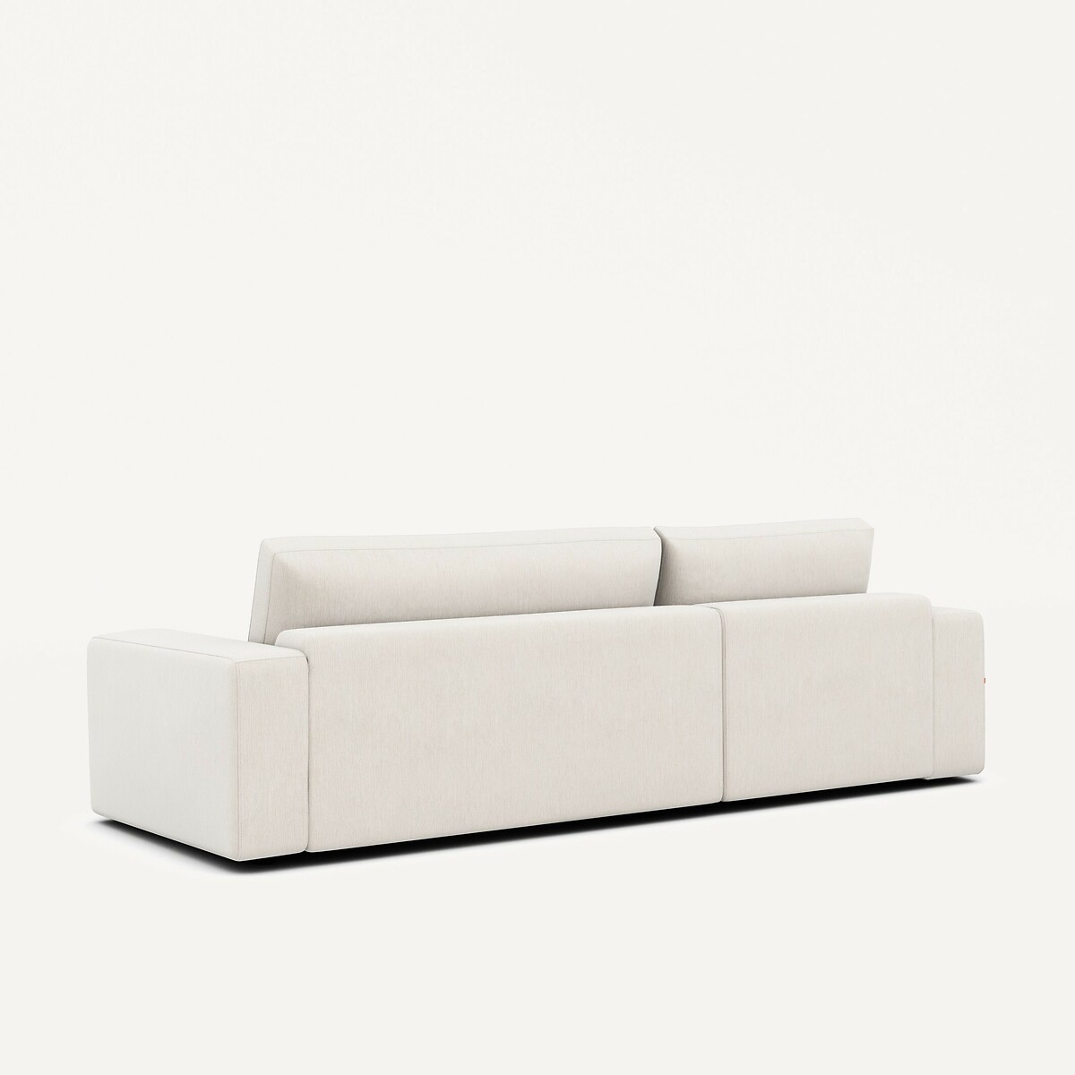 Canapé d'angle, en velours chenille, Skander blanc, AM.PM