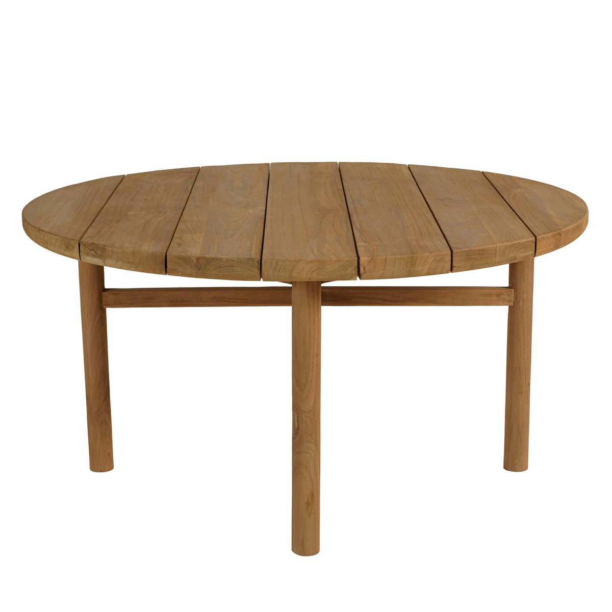 Table basse de jardin ronde en bois de teck recyclé naturel D80 cm SANTO bois naturel, PIER IMPORT