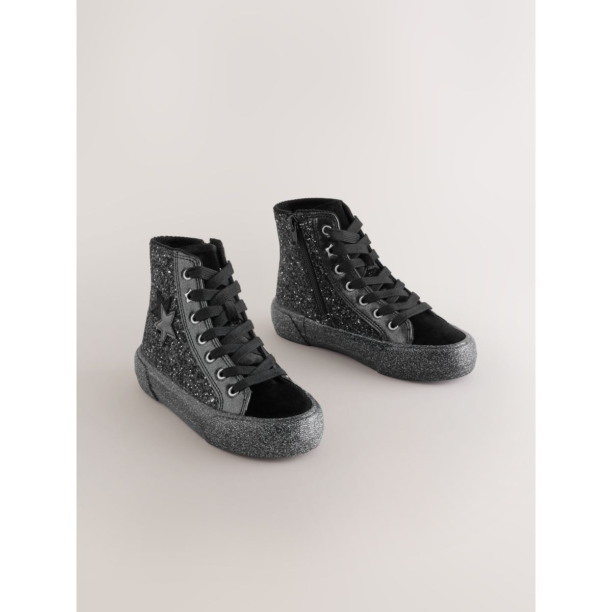 Bottines cuir forever comfort® noir pailleté, NEXT