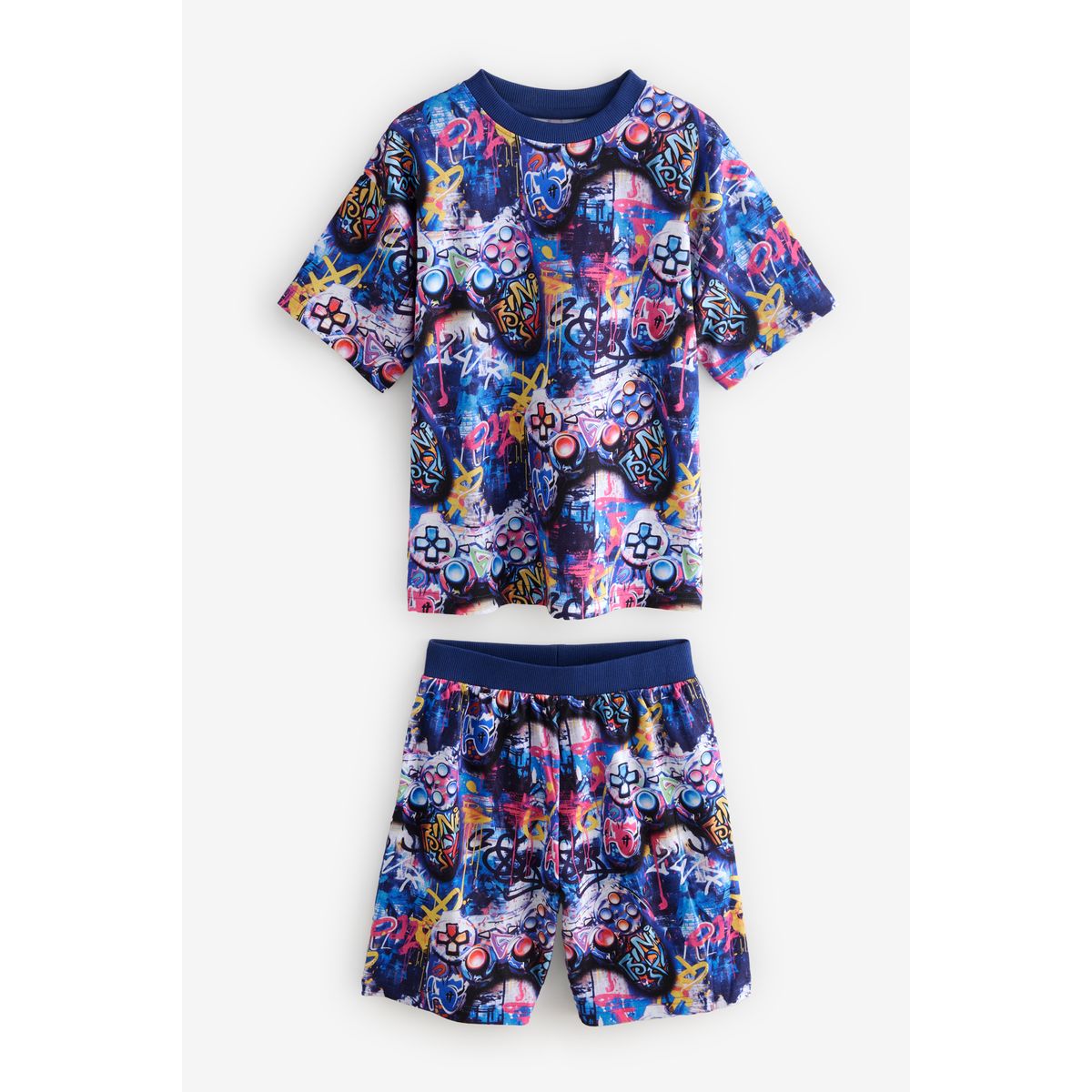 Pyjamas short décontracté, lot de 2 graffiti multi-lumineux pour joueurs, NEXT