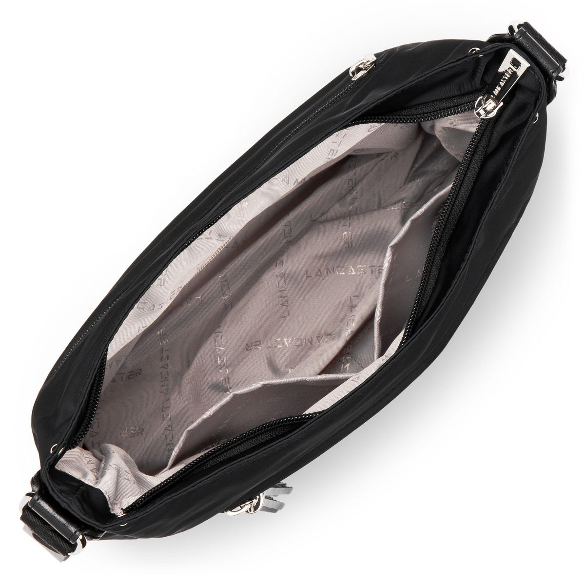 Sac besace BASIC POMPON noir, LANCASTER