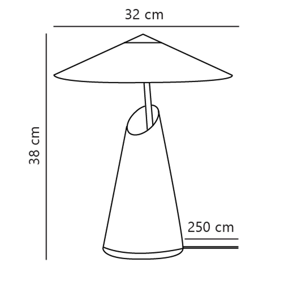 Lampe à poser abat-jour triangulaire en métal, TAIDO marron, DESIGN FOR THE PEOPLE