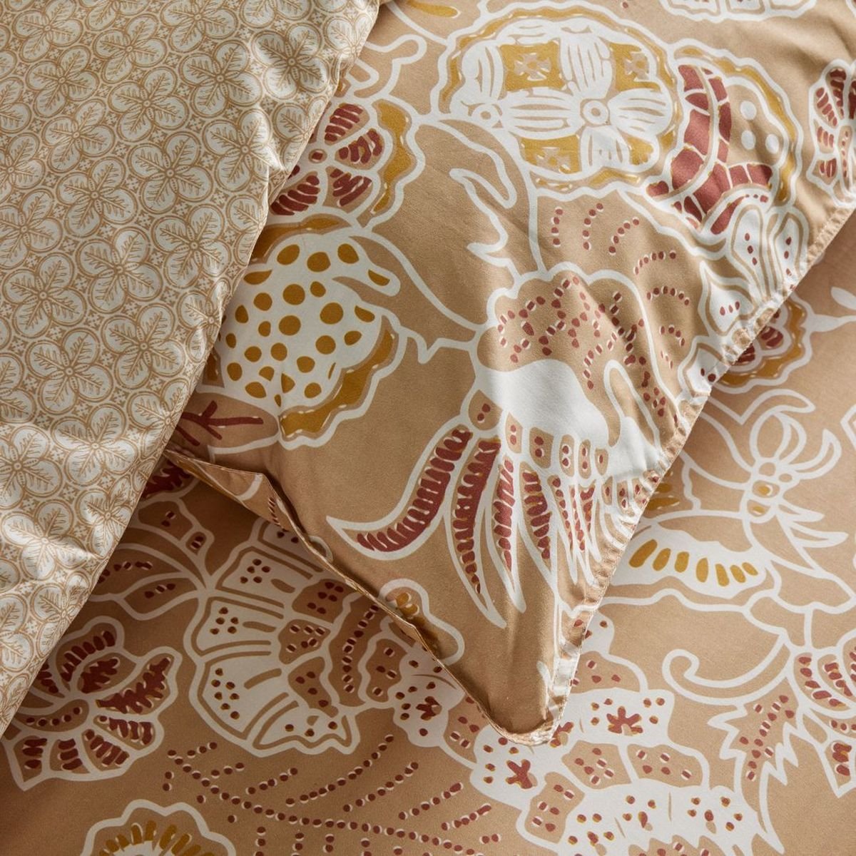 Parure de lit imprimé Floral coton SUNSHINE EDDIE beige, TODAY