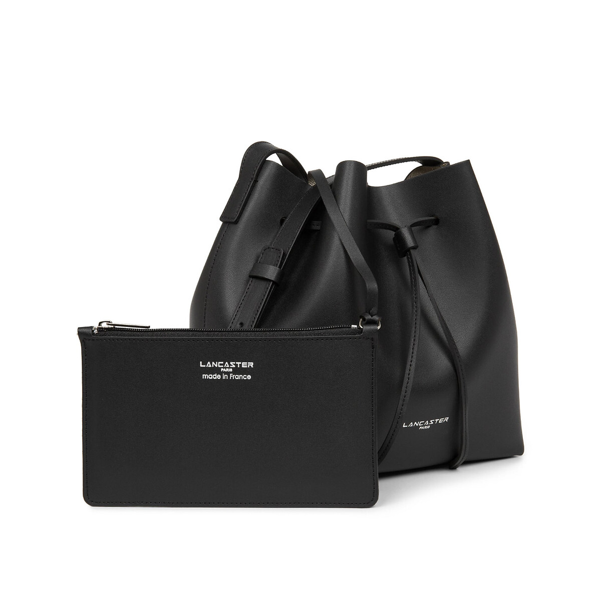 City Americanino Double Bucket Bag in Leather black/gold-coloured, LANCASTER