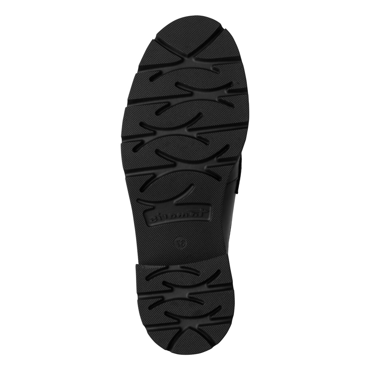 Mocassins en cuir, talon bloc noir, TAMARIS