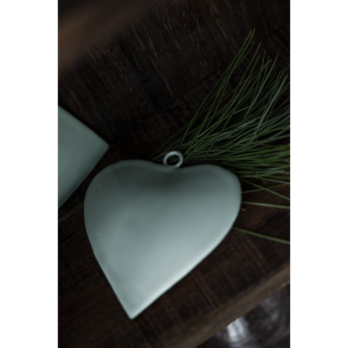 Cœur métal décoration de sapin vert amande, IB LAURSEN