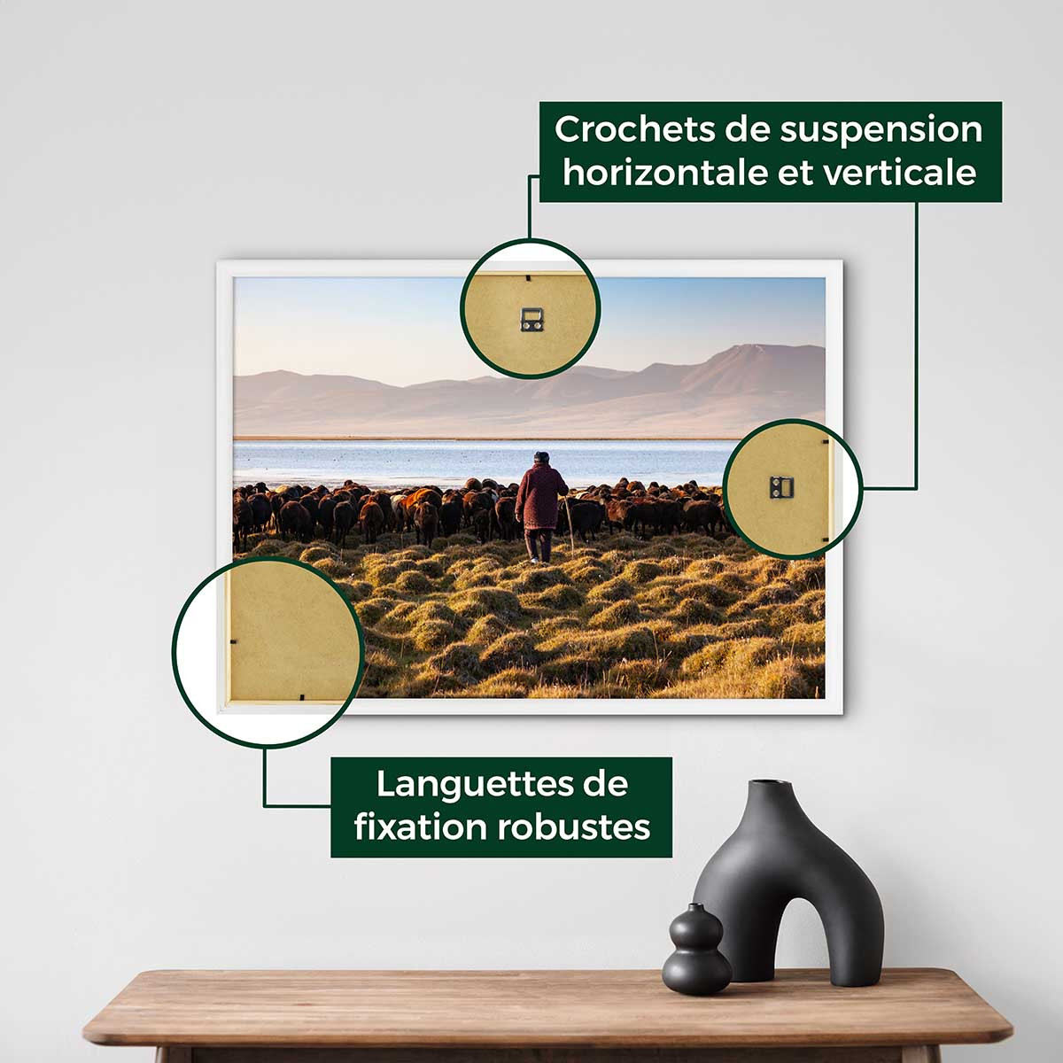 Cadre Photo Exposition En Bois Massif Fsc ESSENTIEL blanc, CEANOTHE