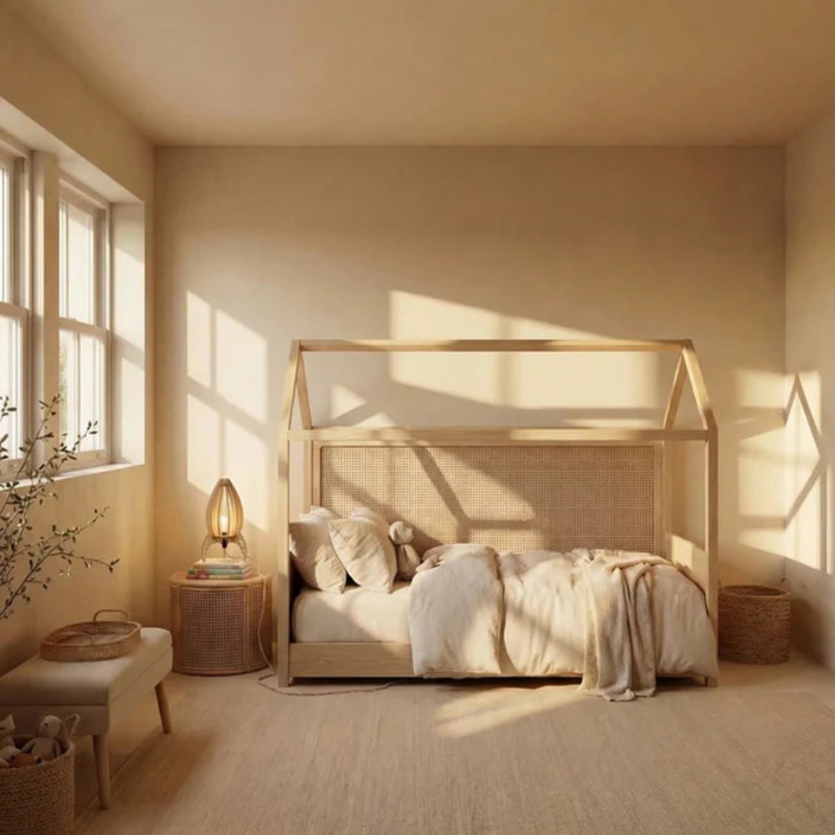 Lampe de table en bois de peuplier ARIANE bois clair, ATELIER LOUPIOTE
