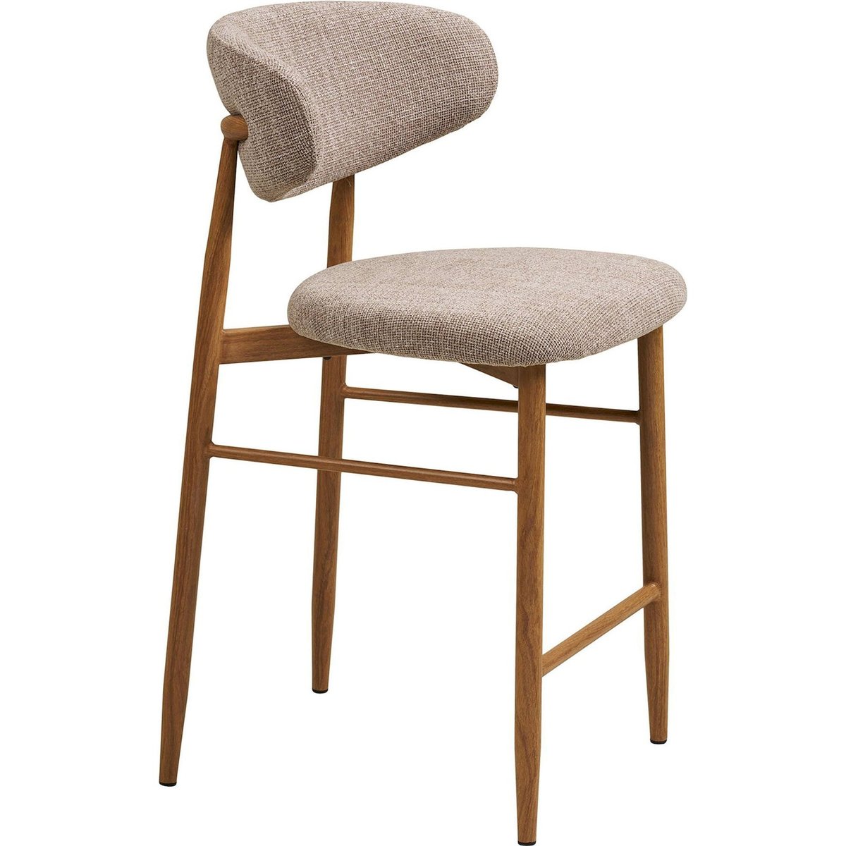 Tabouret de bar rembourré collection LEVANTO beige chiné, RECOLLECTION