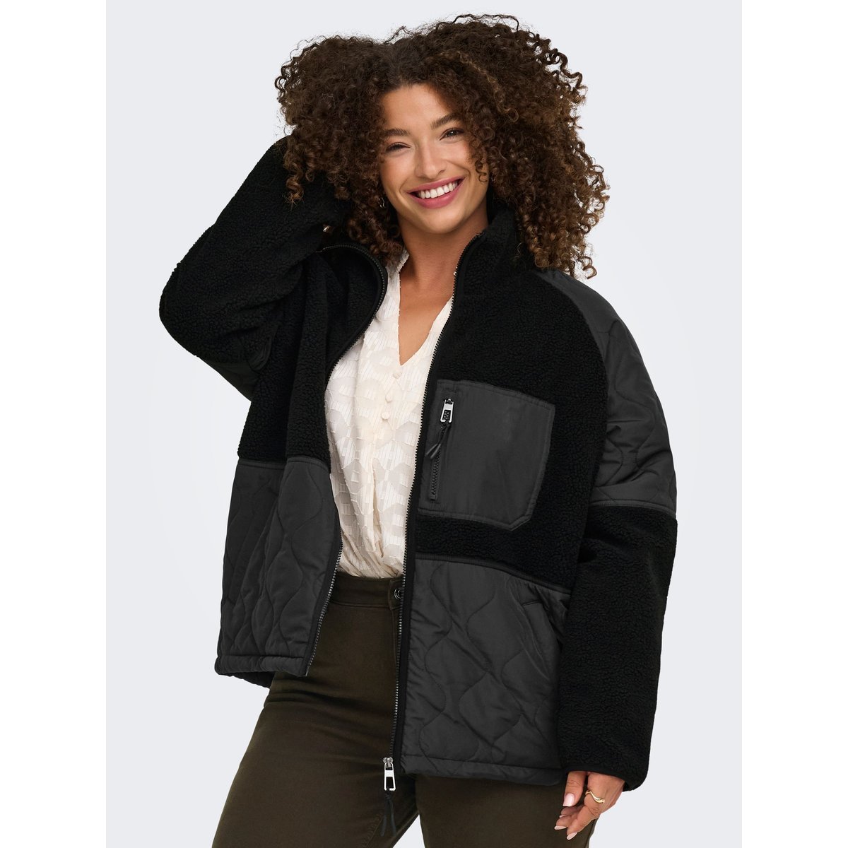 Veste En Polaire black 1, ONLY CARMAKOMA