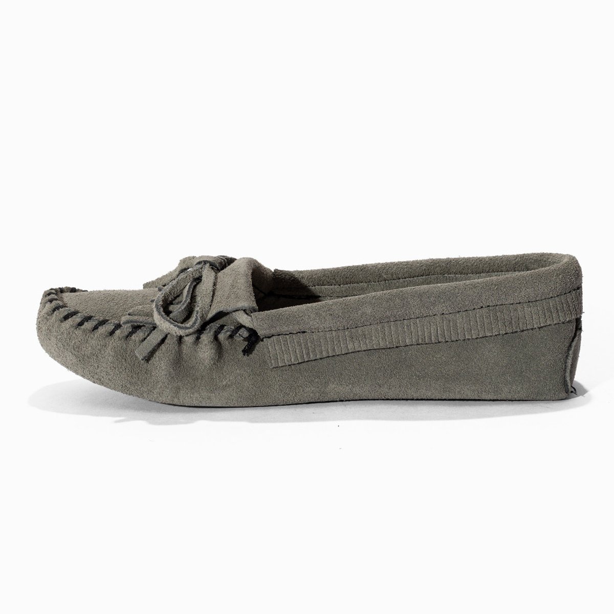 Mocassins en cuir Kilty Softsole gris, MINNETONKA