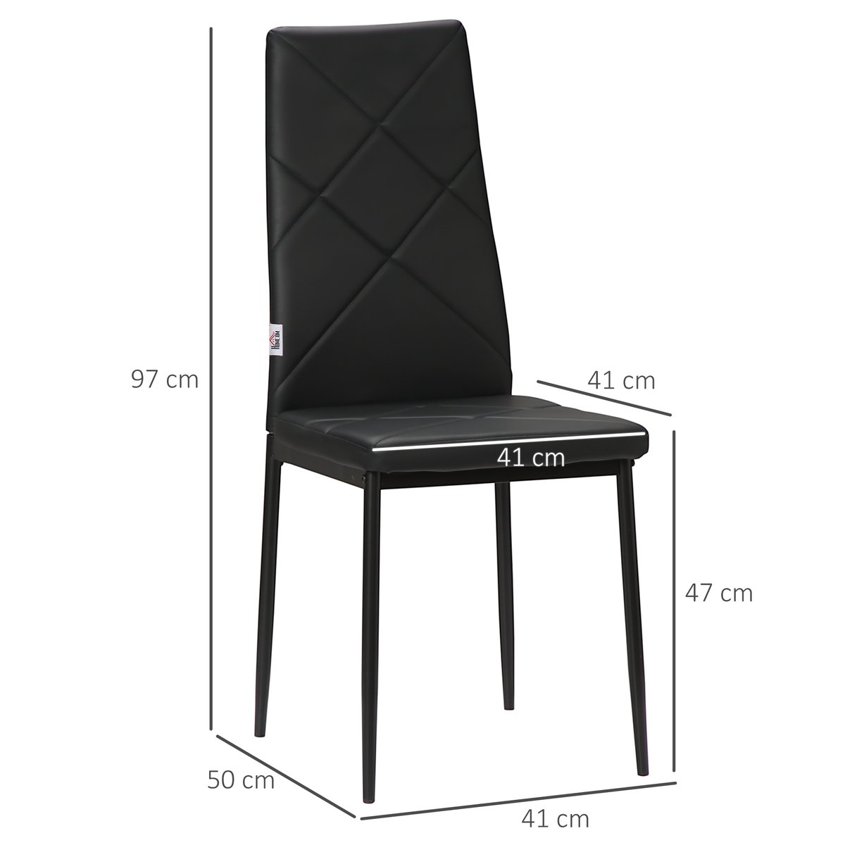 Chaise de salle à manger Revêtement noir, HOMCOM