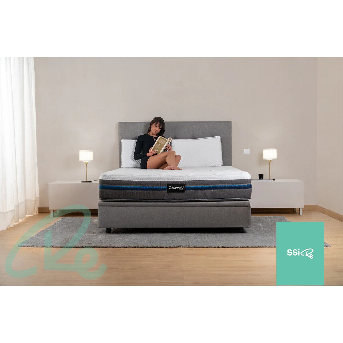 Colchão de molas ensacadas SSI Titanium Coolgel, Colmol branco, COLMOL