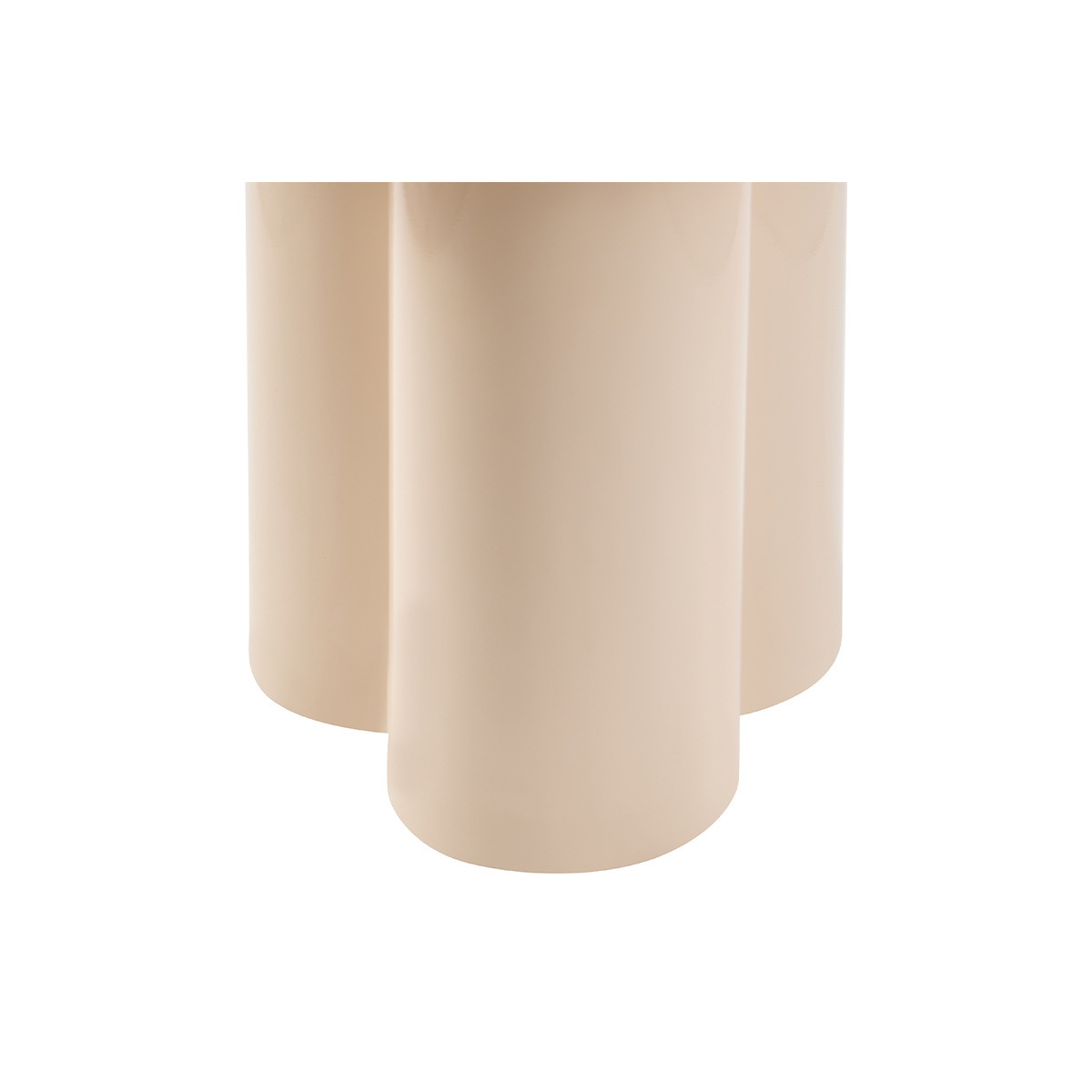 Table d'appoint design en métal émaillé beige D51 cm ZELIE beige, MILIBOO
