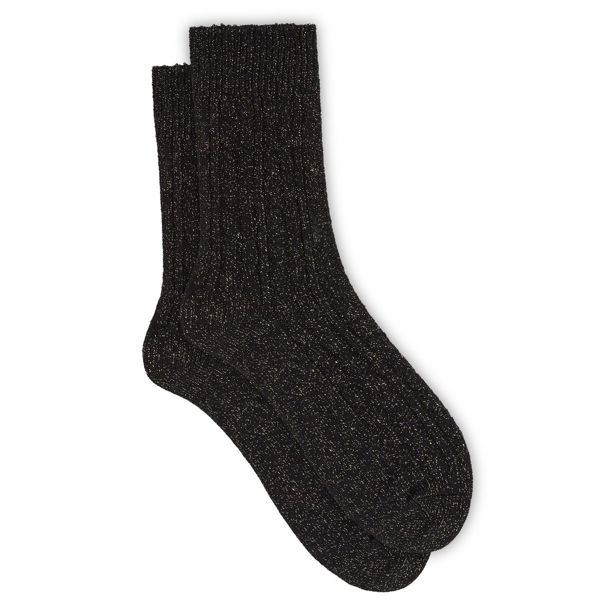 Chaussettes mi-hautes côtelées La Mode noir, DIM