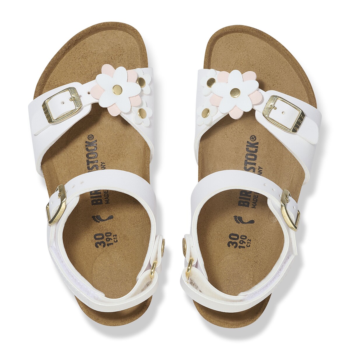 Kids Rio Flower Sandals with Heel Strap white, BIRKENSTOCK