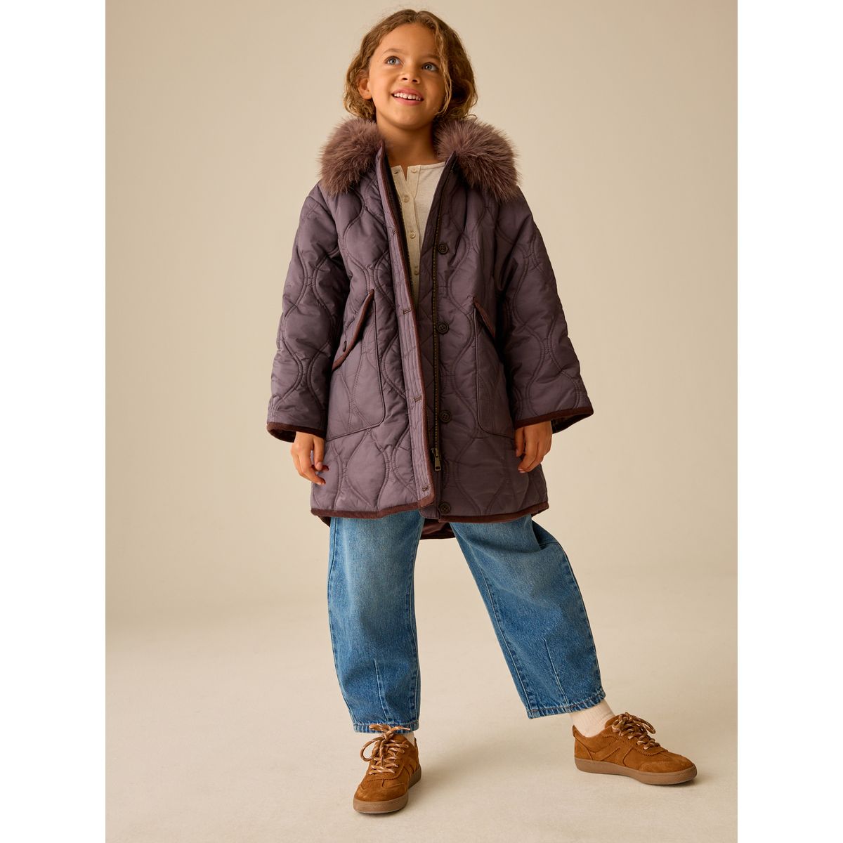 Manteau matelassé imperméable marron chocolat, NEXT