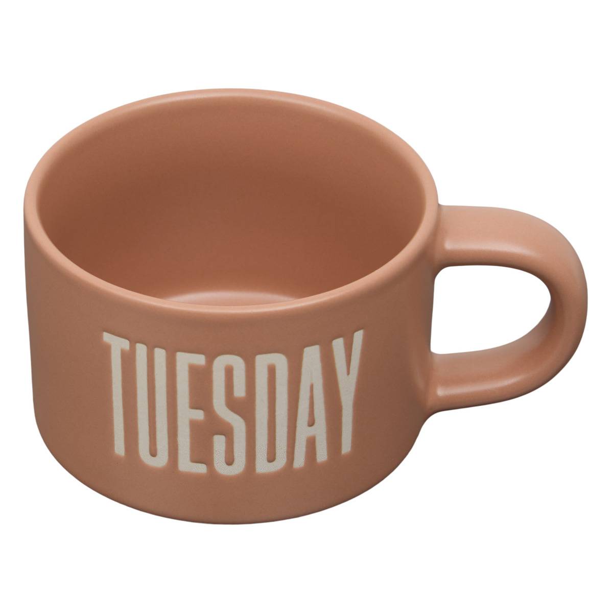 Rack de 5 mugs en grès BREAK TIME marron, ATMOSPHERA