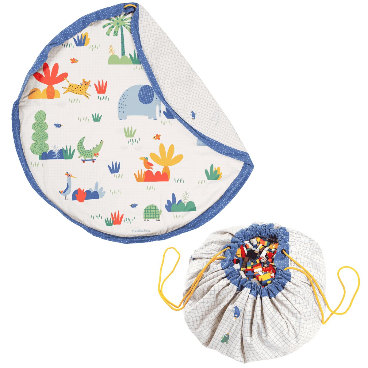 tapis de jeu & sac à jouets - Moulin Roti Toupitis blanc coquille, PLAY&GO
