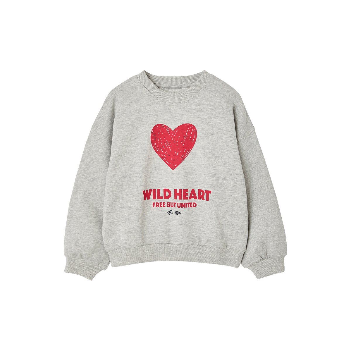 Sweat col rond manches longues gris chiné, VERTBAUDET