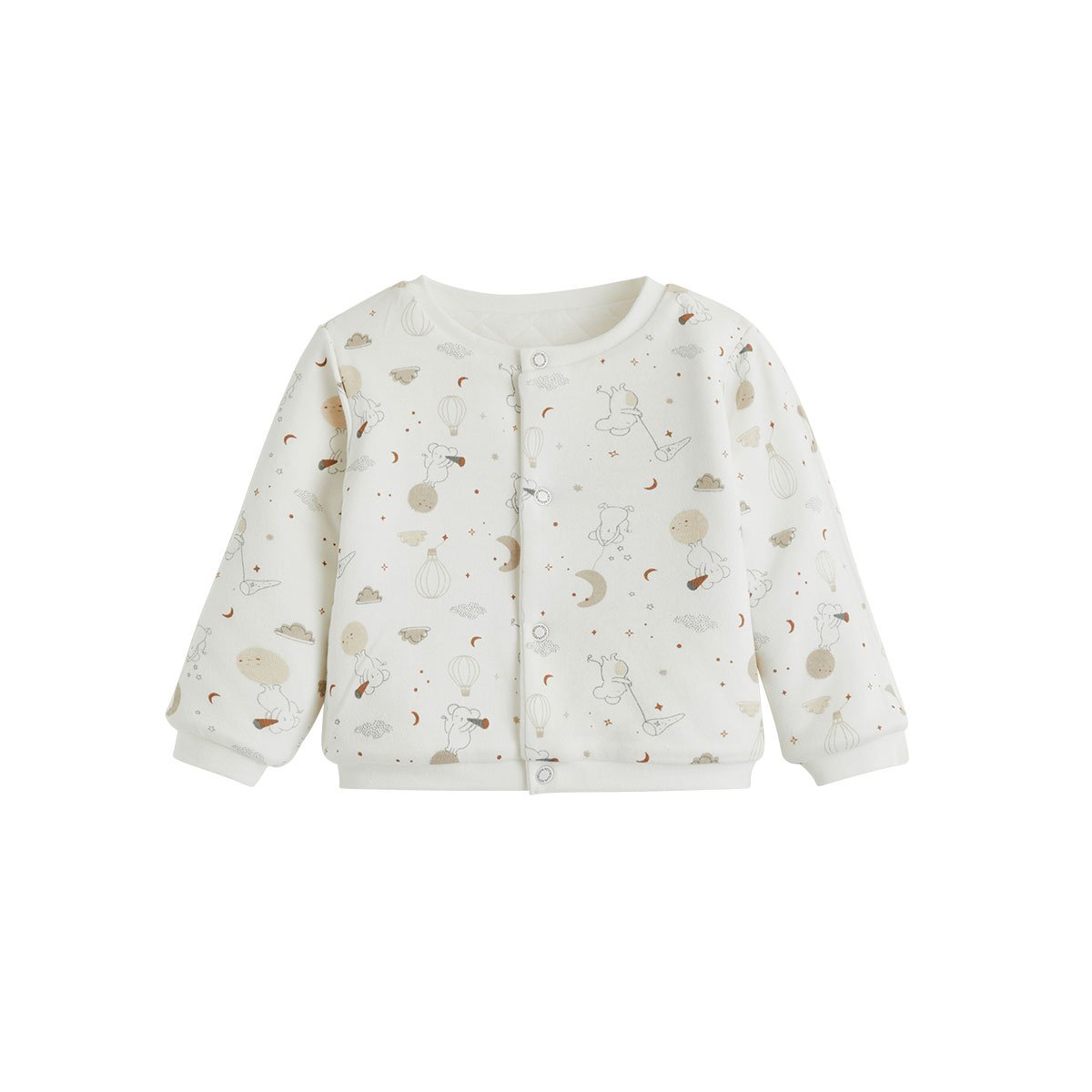 Gilet bébé en molleton Eliah ecru, PETIT BEGUIN