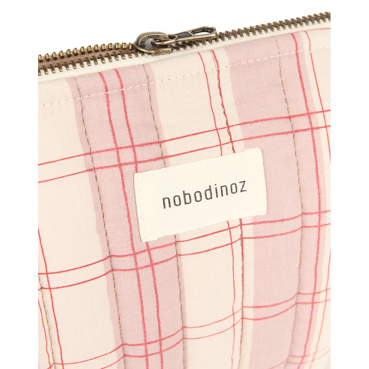 Trousse de toilette STORIES Édition limitée carreaux roses et rouges, NOBODINOZ