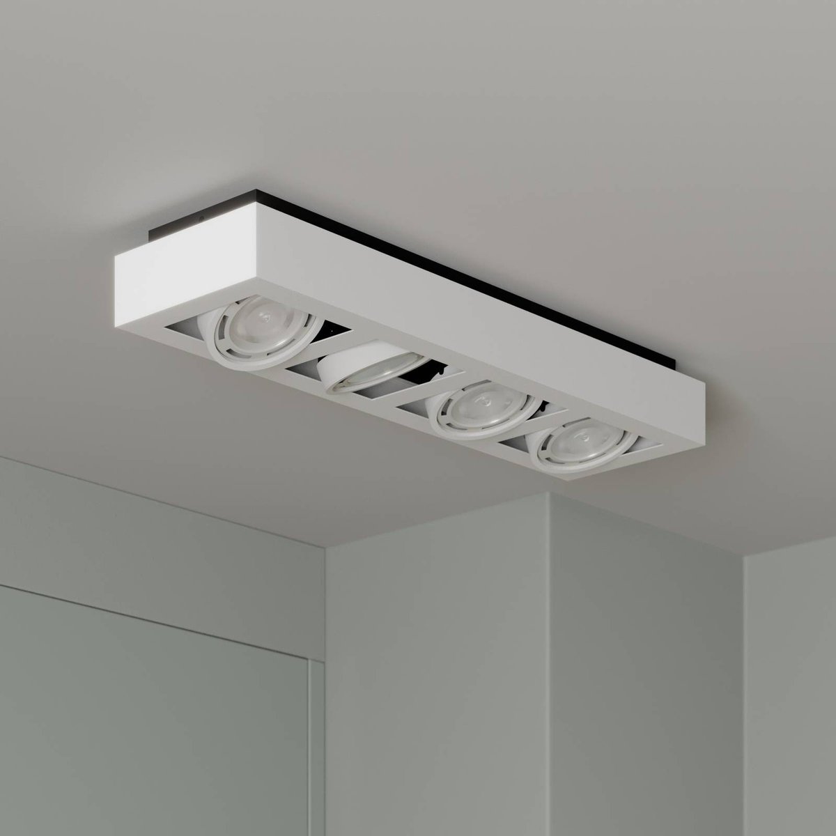 Plafonnier en aluminium moderne, Ronka blanc, ARCCHIO
