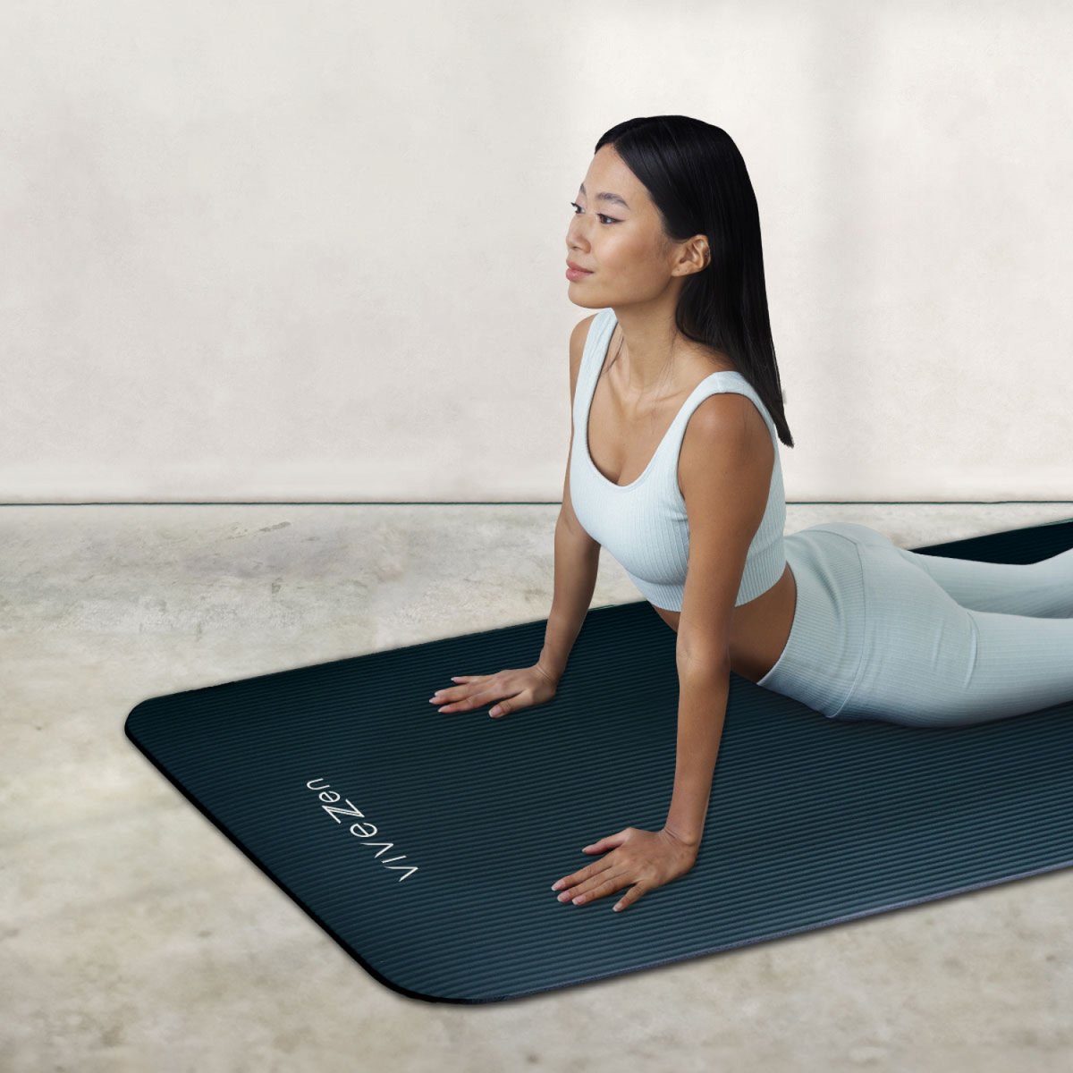 Tapis de yoga bleu gris, VIVEZEN