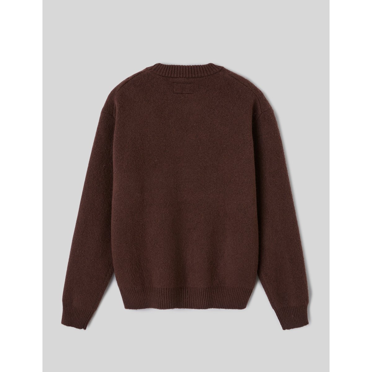 Pull col rond jacquard marron foncée, BZB