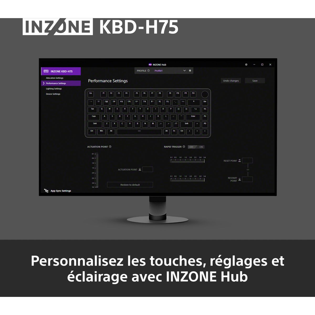 Clavier gamer INZONE KBD-H75 couleur unique, SONY