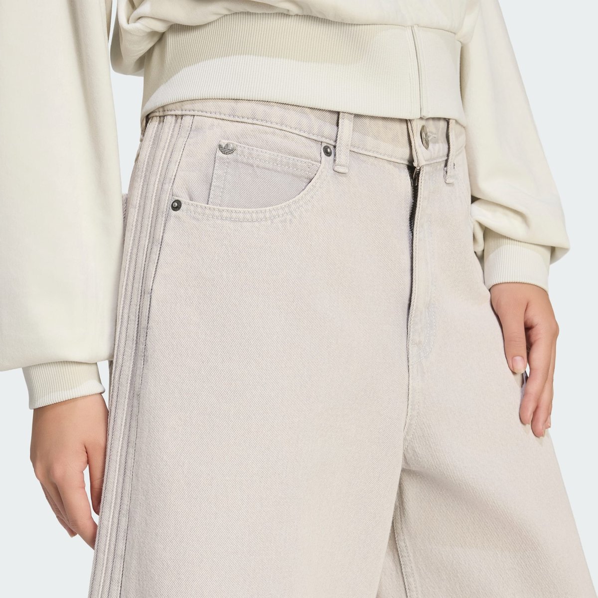Jort En Denim À Taille Mi-Haute Jort En Denim À Taille Mi-Haute clear grey denim, adidas Originals