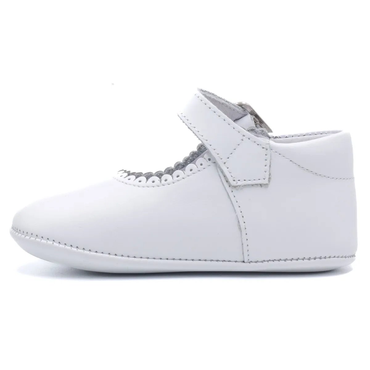 Boni Alix - chausson cuir fille blanche, BONI&SIDONIE