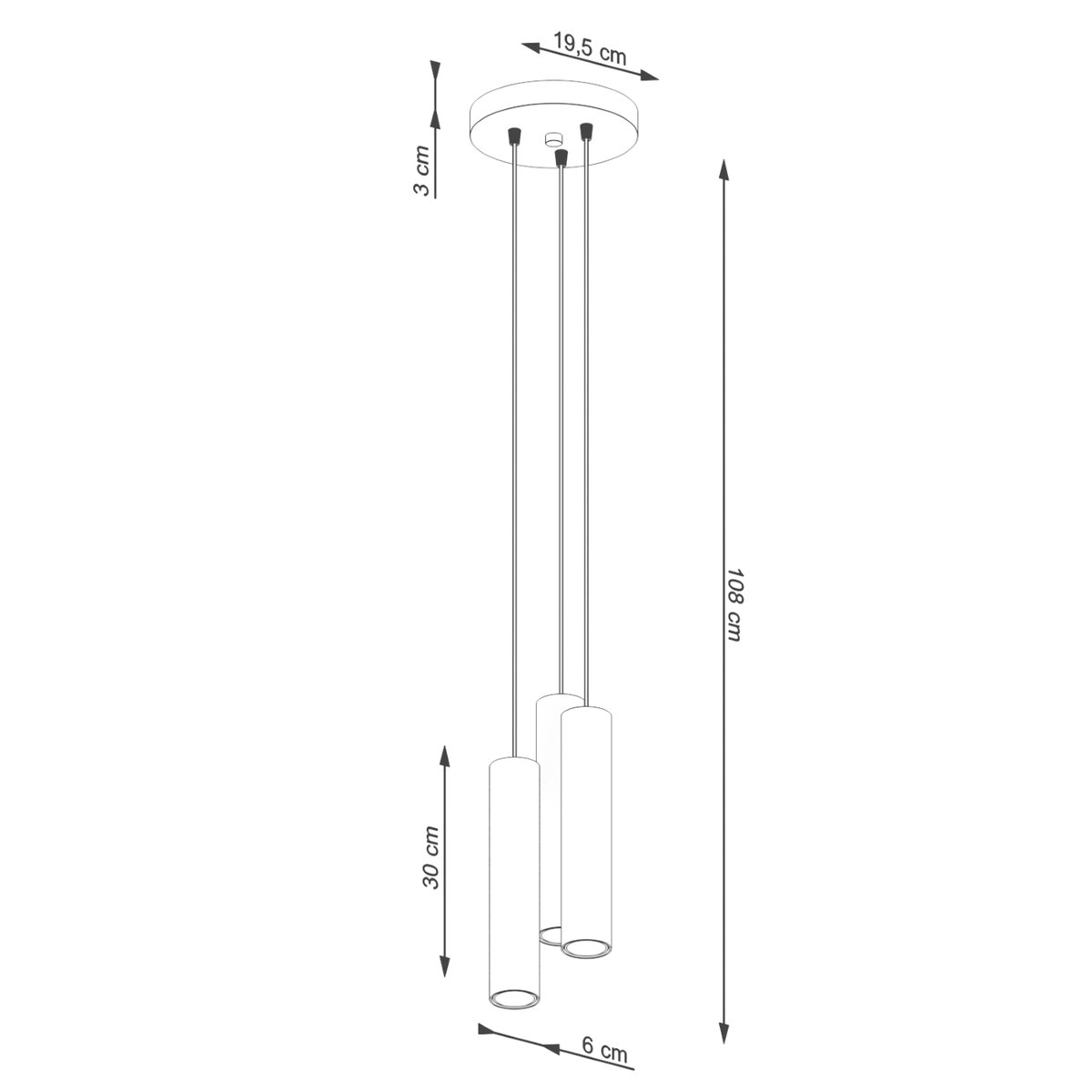Suspension Acier Ocre Rouge GU10 3 Lagos rouge, EDEN