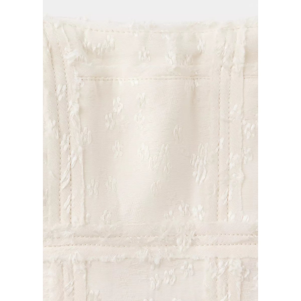 Top style corset jacquard blanc cassé, MANGO