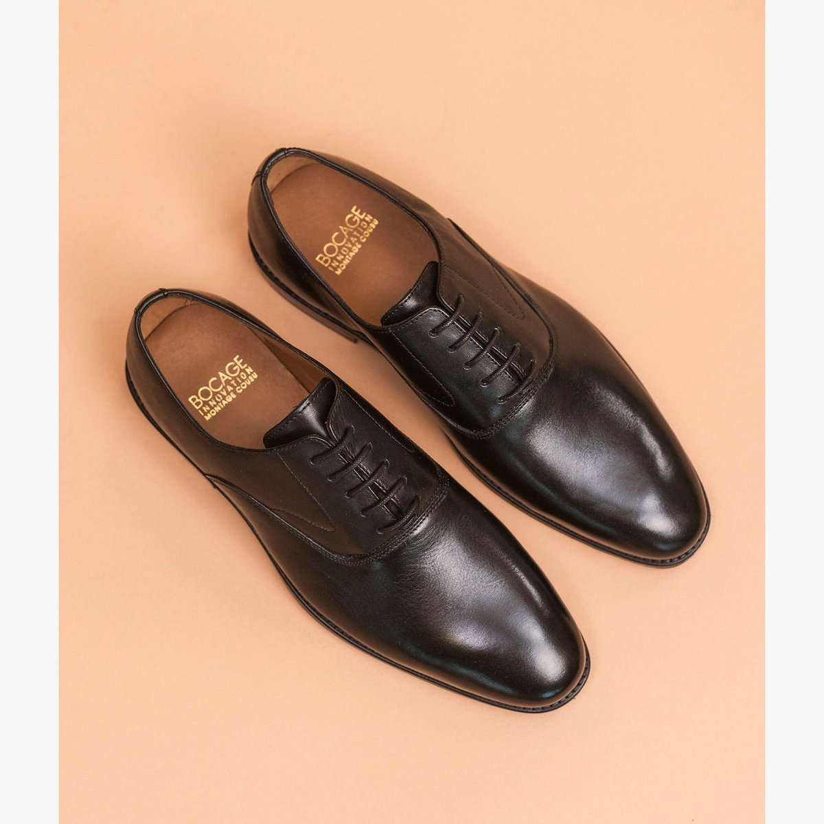 Derby en cuir LUCIAN noir, BOCAGE