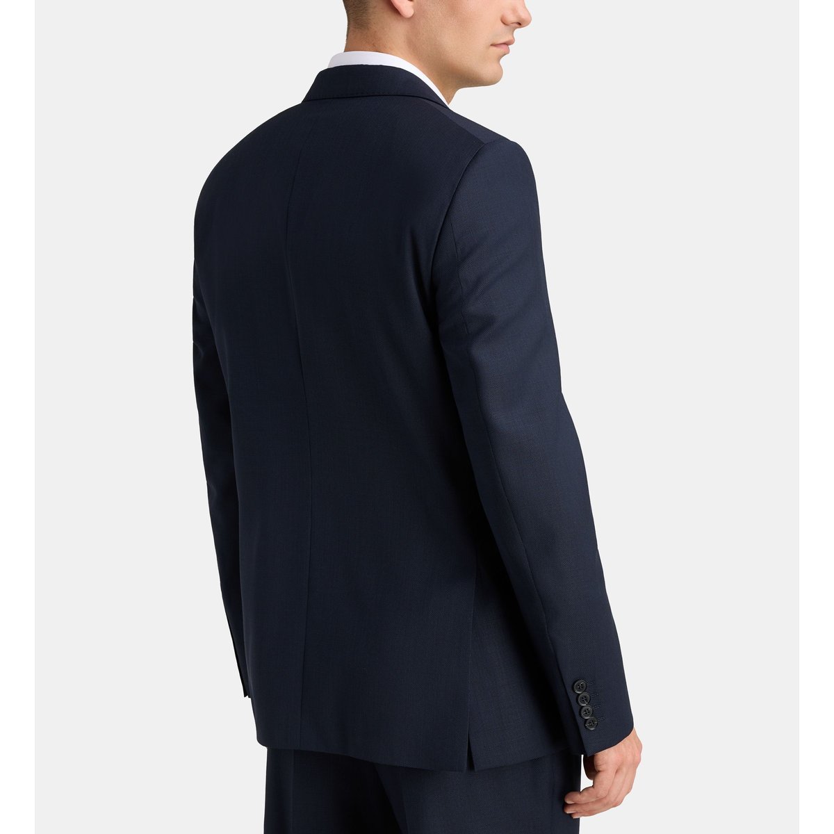 Veste de costume droite beni croisée laine italienne bleu marine, COMPTOIR GL