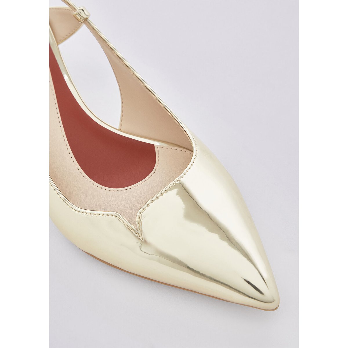 Slingbacks en lamé effet miroir or clair, LIU JO
