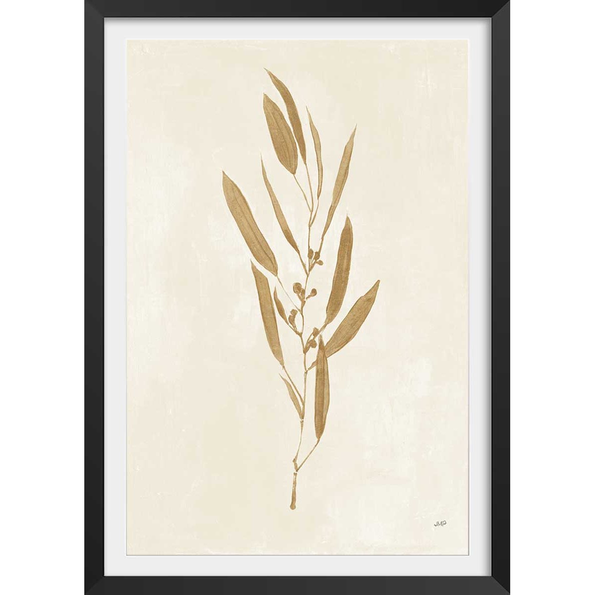 Affiche fleurs Recolte d'or Mina affiche + cadre en bois - noir, HEXOA