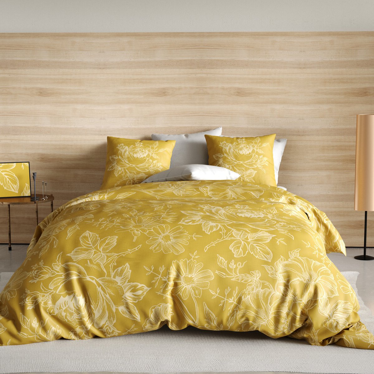 Parure housse de couette 100% coton bio 57fils-victoria ocre ocre, C DESIGN HOME TEXTILE