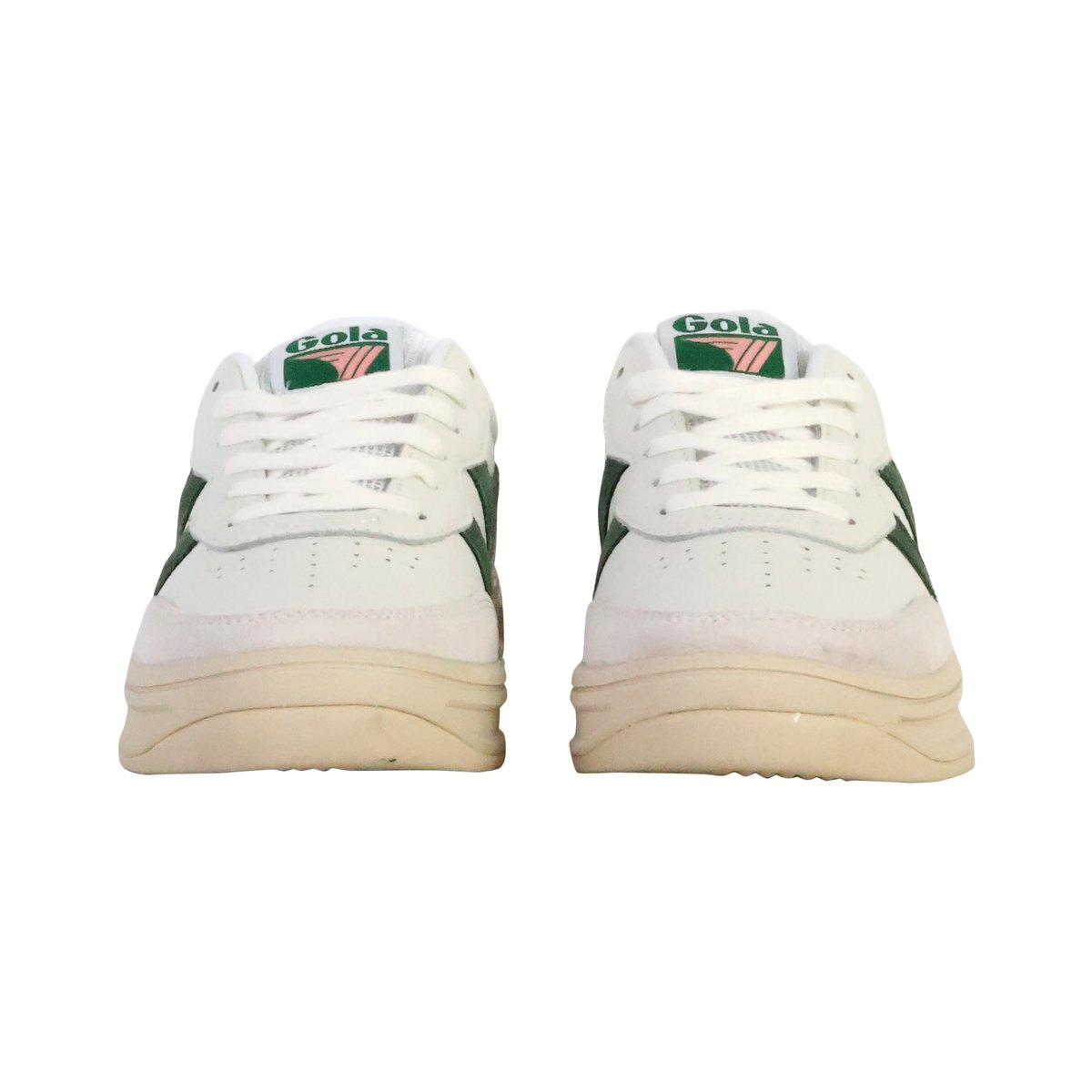 Basket Cuir Topspin blanc/vert foncé, GOLA