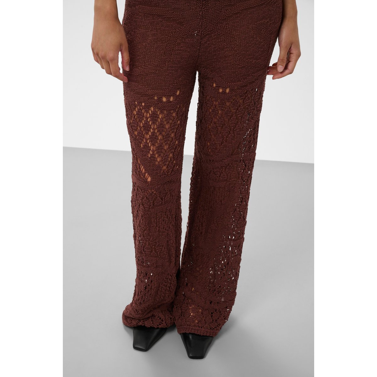 Pantalon Tricoté marron brown stone, SOAKED IN LUXURY