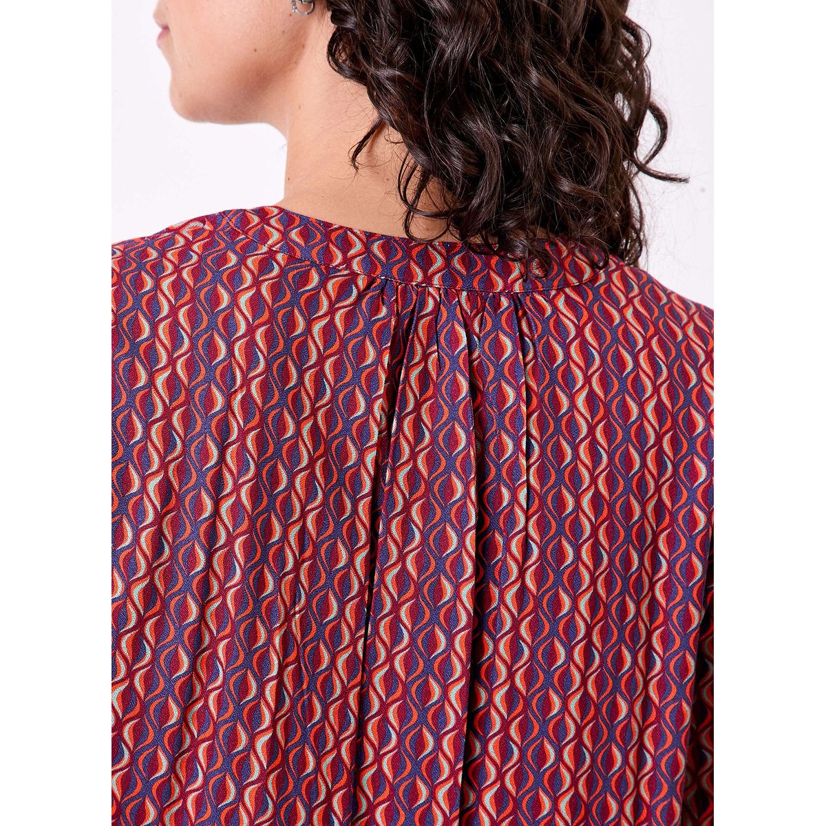 Robe fluide ample doublée GALATEE rouge bordeaux, PRINCESSE NOMADE