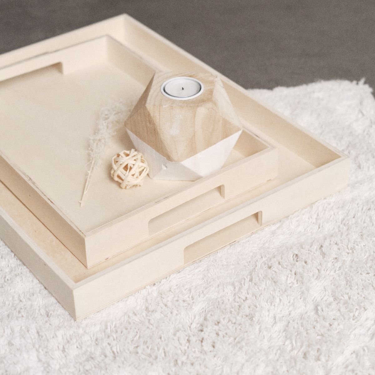 Lot de 2 plateaux SIMPLICITY beige, FACTORY