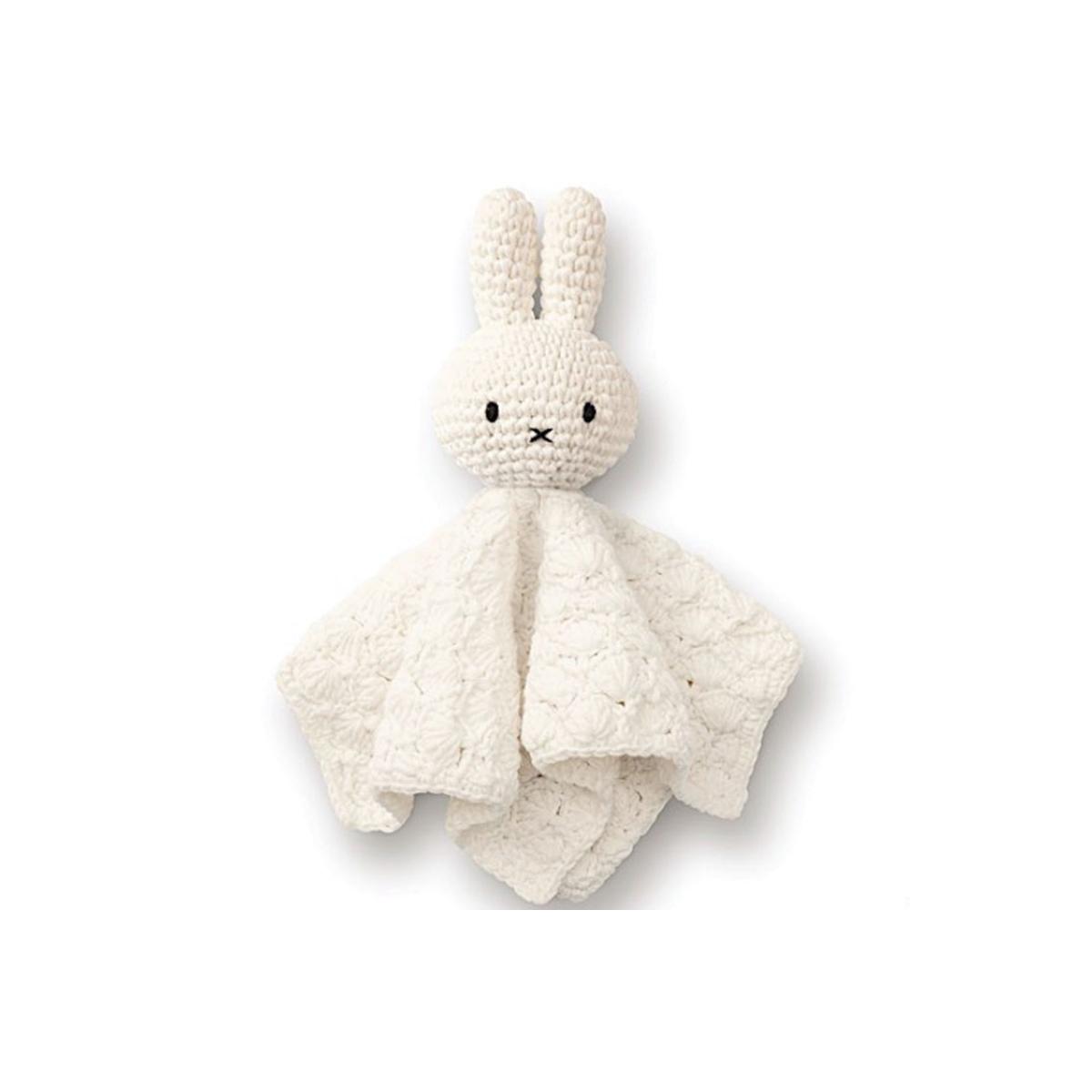 Doudou plat vintage Miffy blanc, JUST DUTCH