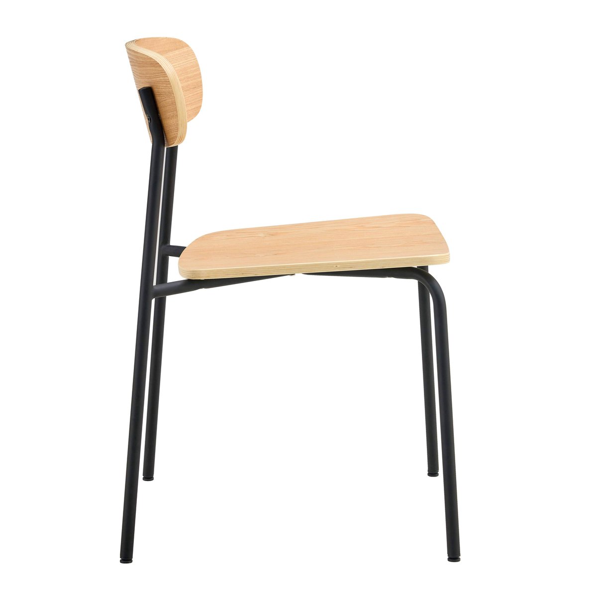 Lot de 2 chaises en métal et bois, LILA noir, OVIALA