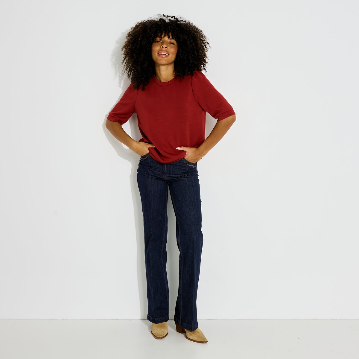 Sweat uni manches courtes orange rouge, GRAIN DE MALICE
